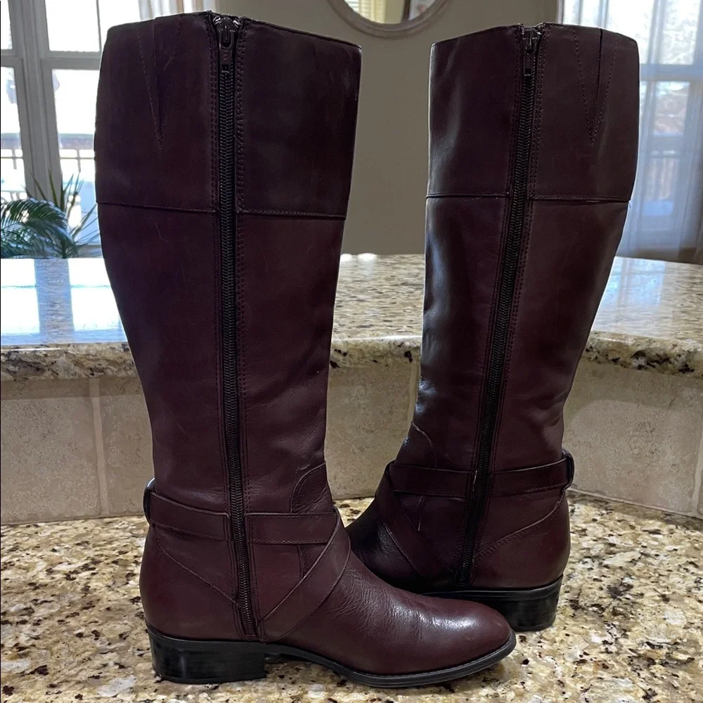 Lauren Ralph Lauren Dark Brown Leather Knee Boots